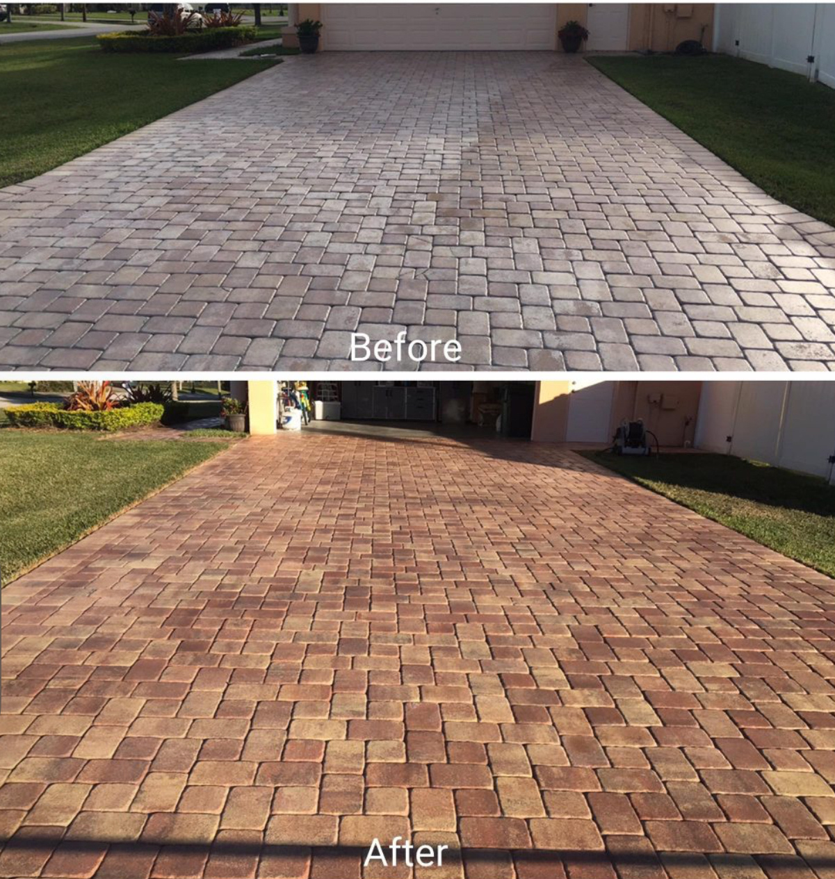 picture of sealed pavers after pressure washing